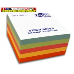    Point Öntapadós jegyzettömb, több színű CUBE 76mmx76mm, PASZTEL SZÍNEK, 400 lapos