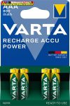   VARTA Power Tölthető elem, AAA mikro, 4x800 mAh, előtöltött, 