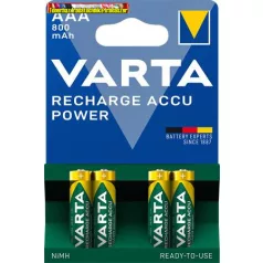   VARTA Power Tölthető elem, AAA mikro, 4x800 mAh, előtöltött, 