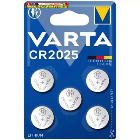 Varta CR2025 gombelem (5db-os kiszerelés) DB-ÁR