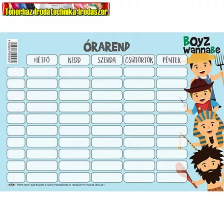 Órarend pd 165x117 mm Boyz Wannabe 2