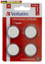 VERBATIM Premium Gombelem, CR2450, 4 db/cs