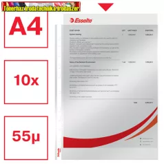   ESSELTE Luxus lefűzhető genotherm, A4, 55 mikron, víztiszta felület 10db/cs 56061