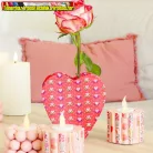 Kreatív decoupage tárgy Clairefontaine Décopatch szív váza 13x5x13cm