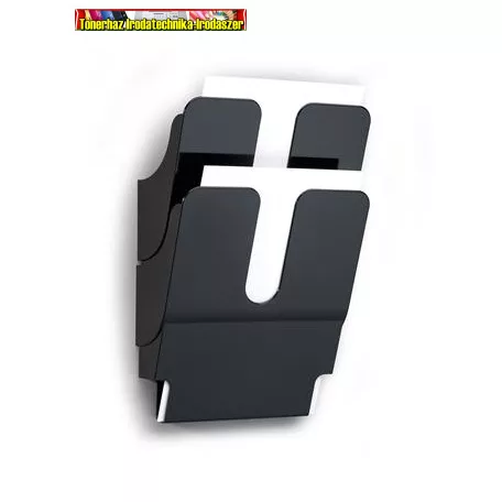 DURABLE FLEXIPLUS 2 Prospektustartó, fali, álló, A4,  fekete, 2 rekeszes