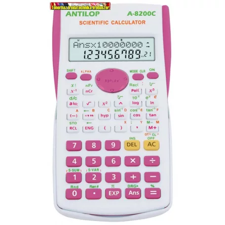 ANTILOP A-8200C SZÁMOLÓGÉP TUDOMÁNYOS 240 FUNKCIÓS,PINK