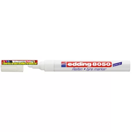EDDING 8050 Gumijelölő marker, 2-4 mm, kúpos, fehér