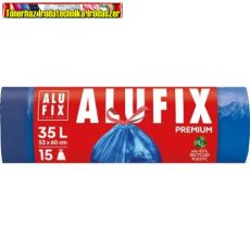 Szemeteszsák, zárószalagos, 35 l, 15 db, ALUFIX Premium