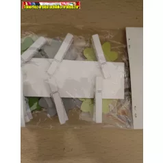   Facsipesz tavaszi virág figurás 2,5x2,5x0,3 cm 6 db/csomag(fa csipesz)