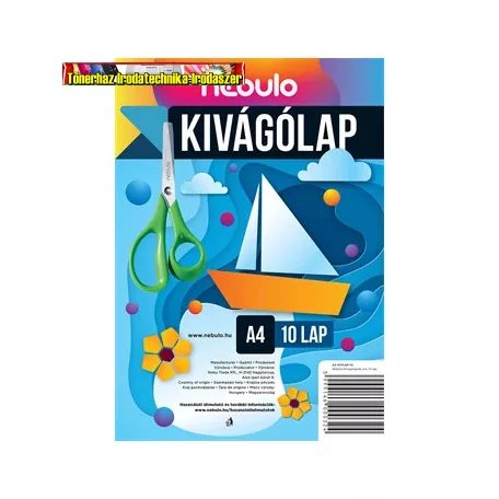 Kivágólap A4, vegyes színek, 10 lap/csomag Nebulo (kivágóminta)