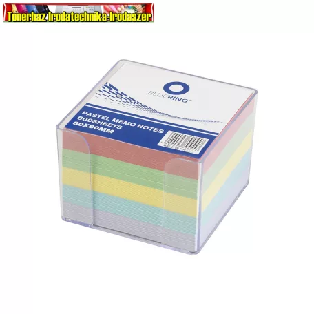 Kockatömb transzparens adagolóban színes pasztell 8x8x6,5 cm BLUERING