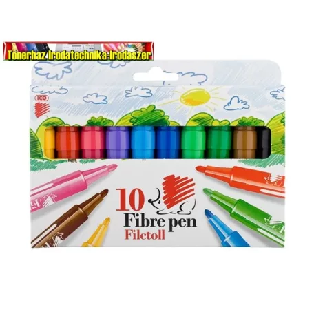 ICO Süni vastag filctoll készlet, 1-3 mm, 10 különböző szín