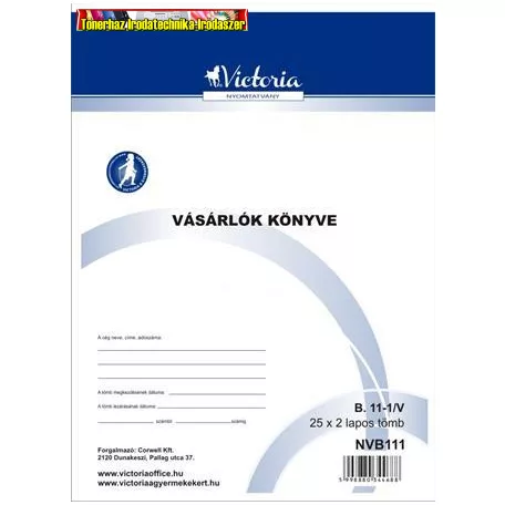 Vásárlók könyve  A/4 25x2 lap álló B.11-1 GDPR kompatibilis VICTORIA