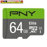   PNY 64GB microSDXC Elite Class 10 UHS-I + adapterrel (memóriakártya)