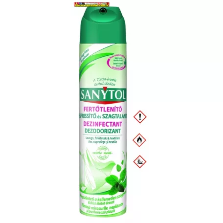 Sanytol fertőtlenítő légfrissítő aerosol, menta illat - 300 ml