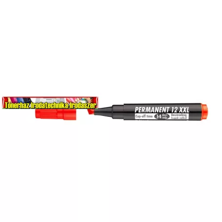 ICO Permanent 12 XXL Alkoholos marker, 1-4 mm, vágott, piros (12xxl)