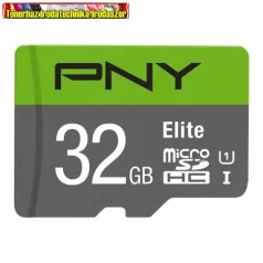   PNY 32GB microSDXC Elite Class 10 UHS-I + adapterrel( P-SDU32GU185GW-GE, memória kártya)