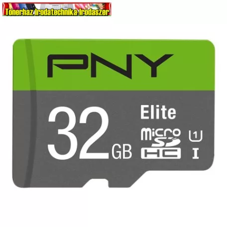 PNY 32GB microSDXC Elite Class 10 UHS-I + adapterrel( P-SDU32GU185GW-GE, memória kártya)