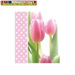   Szalvéta 33 x 33 cm 3 rétegű Rózsaszínű tulipán (20 db/csomag)