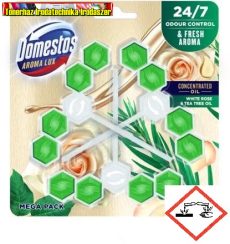 Domestos Aroma Lux White Rose & Tea Tree Oil 3× 55 g (wc illatosító, wc fertőtlenítő)