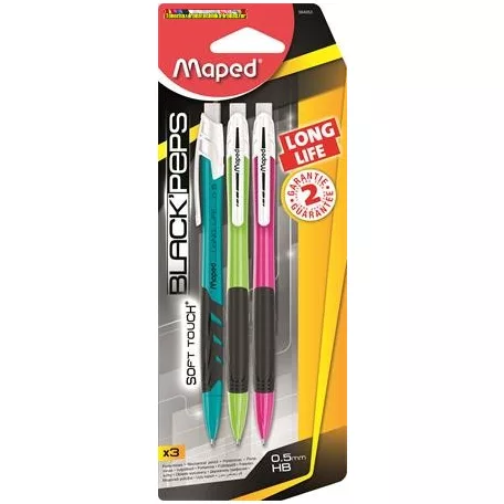 MAPED "Long Life" nyomósirón, 0,5 mm,  3 db-os vegyes csomag (IMA564053) (ceruza)