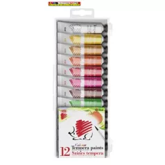 Tempera készlet, 12 darabos, ICO Süni 12 x 12 ml