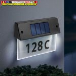   11446C  Szolár házszámfény - átlátszó plexi - hidegfehér LED - 18 x 20 cm