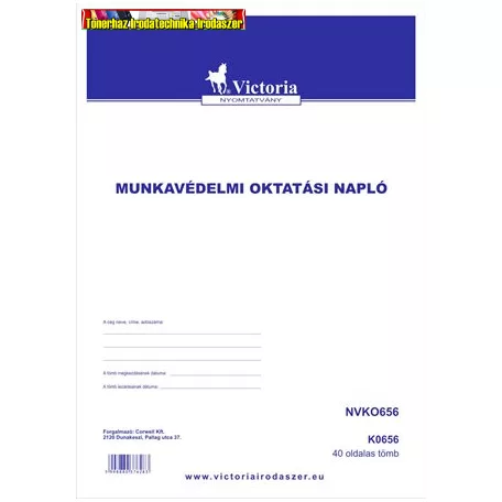 Munkavédelmi oktatási napló 40lap/tömb  Victoria