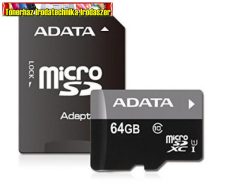 A-Data 64GB microSDXC Premier Class 10 UHS-I + adapterrel