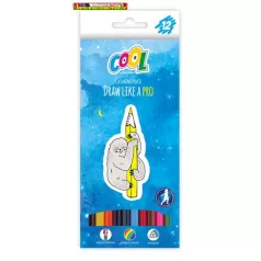   COOL BY VICTORIA, Színes ceruza készlet, háromszögletű,  12 különböző szín