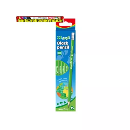 KEYROAD Grafitceruza háromszögletű  famentes HB radíros KR972394