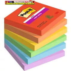   3M POST-IT Öntapadó jegyzettömb, 76x76 mm, 6x90 lap, Super Sticky Playful, vegyes színek (LP6546SSPLA)