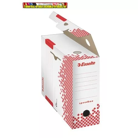 ESSELTE Speedbox Archiválódoboz, A4, 100 mm, újrahasznosított karton,  fehér, 623908
