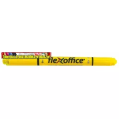   FLEXOFFICE Szövegkiemelő, 1,0/4,0 mm, kétvégű,  "HL01", sárga