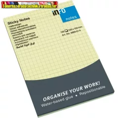   Öntapadós jegyzettömb Info Notes 100x150 mm 100 lapos sárga kockás 5669-01-K