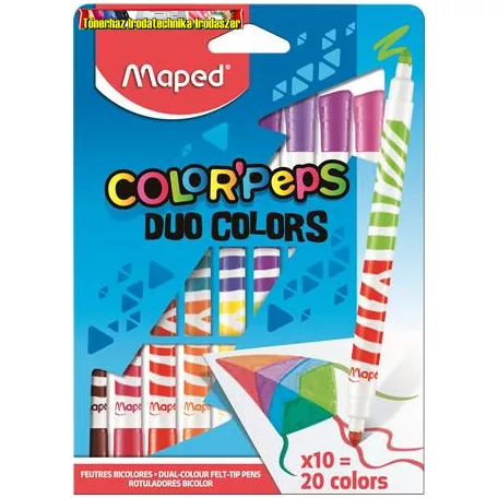  MAPED Color'Peps Duo, filctoll készlet, kimosható, 20 különböző szín