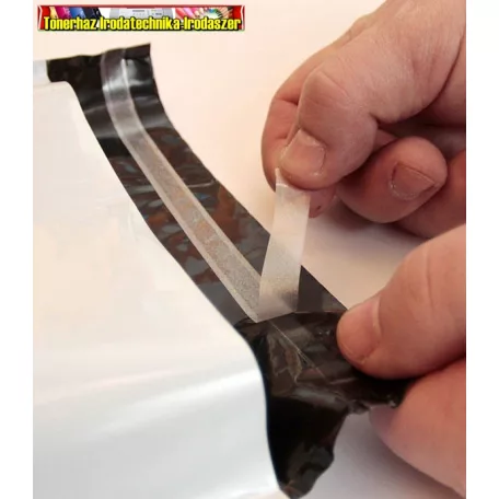 Postázó tasak CoEx C4 szilikonos 250x350x50mm 210366 fekete/fehér (futártasak)