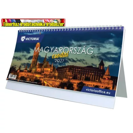 Naptár, asztali, álló, VICTORIA OFFICE Magyarország Csodái (2027 évi)
