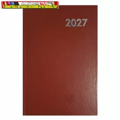   Határidőnapló ALISCA A/4 heti fehér lapos bordó 2027 (agenda,naptár)