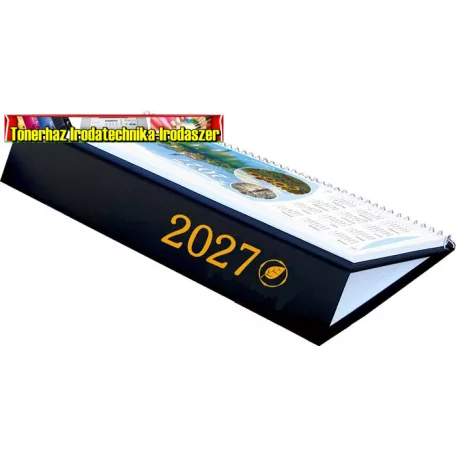 Naptár, asztali, fekvő,  CSÍZIÓ, Öko, fekete (2027 évi)