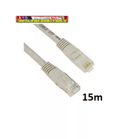 KÁBEL UTP CAT6 PATCH 15M, SZÜRKE