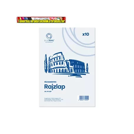 Rajzlap A4 félfamentes, 120gr,  10ív/cs (A/4) fóliázott
