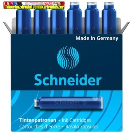 Töltőtoll patron, SCHNEIDER, királykék (TSC6603) 6db/cs