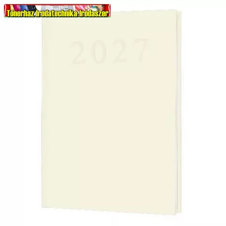 Határidőnapló, naptár, tervező, A5, napi,  bézs (2027 évi) (agenda)