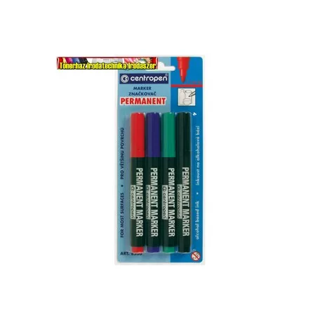 Centropen alkoholos filctoll készlet vastag 4 szín/cs (permanent) 8566