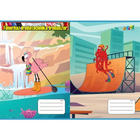 Füzet, tűzött, A5, vonalas, 32 lap, 2. osztály, COOL BY VICTORIA Cool animals, 16-32