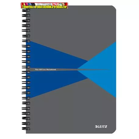 LEITZ  Office Spirálfüzet, A5, vonalas, 90 lap, PP borító, szürke-kék 44991035