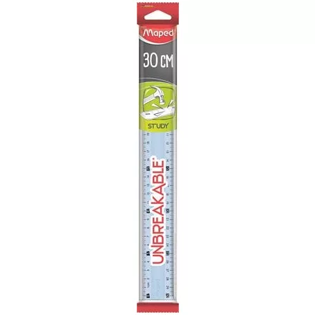 MAPED Study Unbreakable vonalzó, műanyag, törhetetlen, 30 cm,  vegyes színek