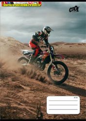 Füzet, tűzött, A5, vonalas, 32 lap, 4-8. osztály, COOL BY VICTORIA, Motocross, 21-32