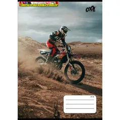   Füzet, tűzött, A5, vonalas, 32 lap, 4-8. osztály, COOL BY VICTORIA, Motocross, 21-32